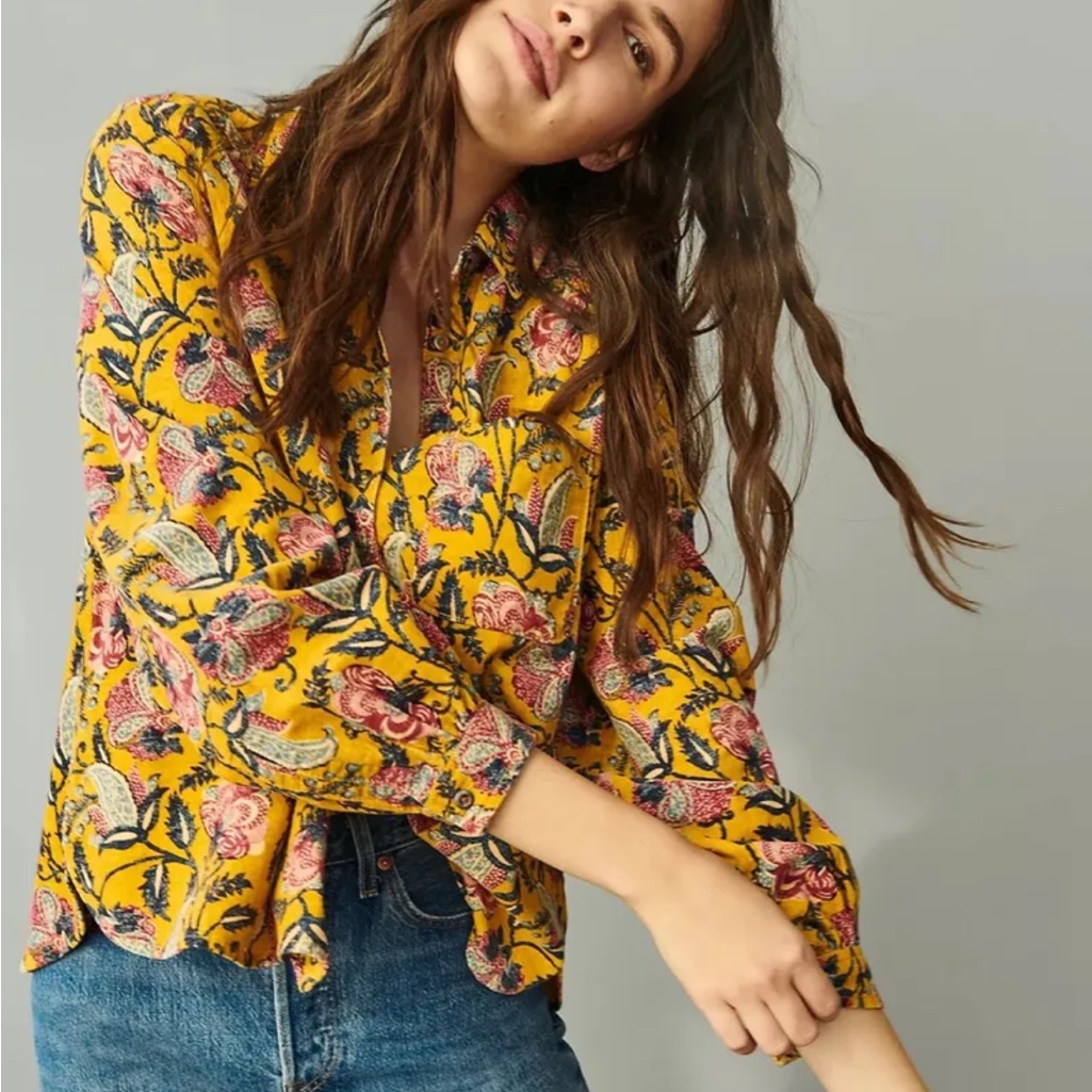 Anthropologie Pilcro Sigourney Corduroy Buttondown